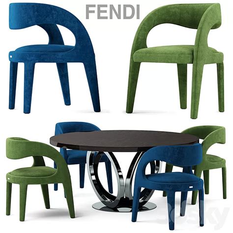 fendi casa berenice chair and table 3D Model 